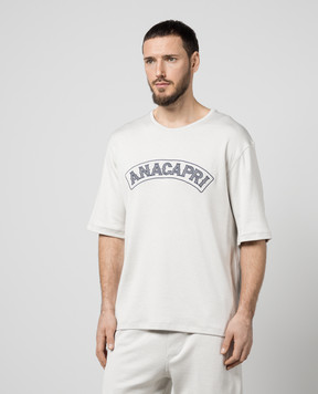 ISAIA Серая футболка с вышивкой MFA033J0185