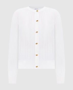 Bottega Veneta Білий кардиган з вовни 835337V5L70