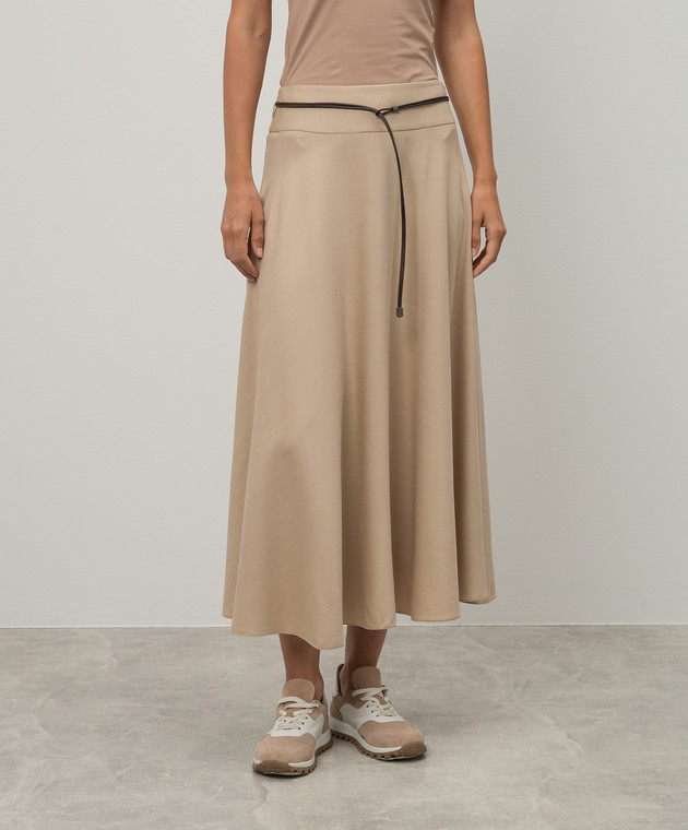 Peserico Бежевая юбка с шерстью P05609A02776 изображение 3