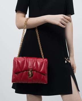 Versace Червона шкіряна сумка-месенджер Medusa 10159641A12973