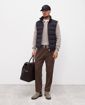 Brunello Cucinelli Бежевий светр з кашеміру з блискавкою M2229525