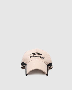 Balenciaga Бежевая кепка 3B Sports Icon с вышивкой логотипа 766860410B2m