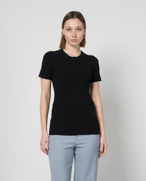 PROENZA SCHOULER Черная футболка Sky Top в рубчик R2427153KY283