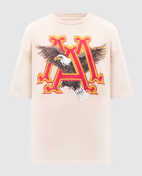 AMIRI Бежева футболка EAGLE з вінтажним ефектом AMJYTE1127