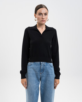 Dolce&Gabbana Черное поло из кашемира FXZ33ZJDVC2