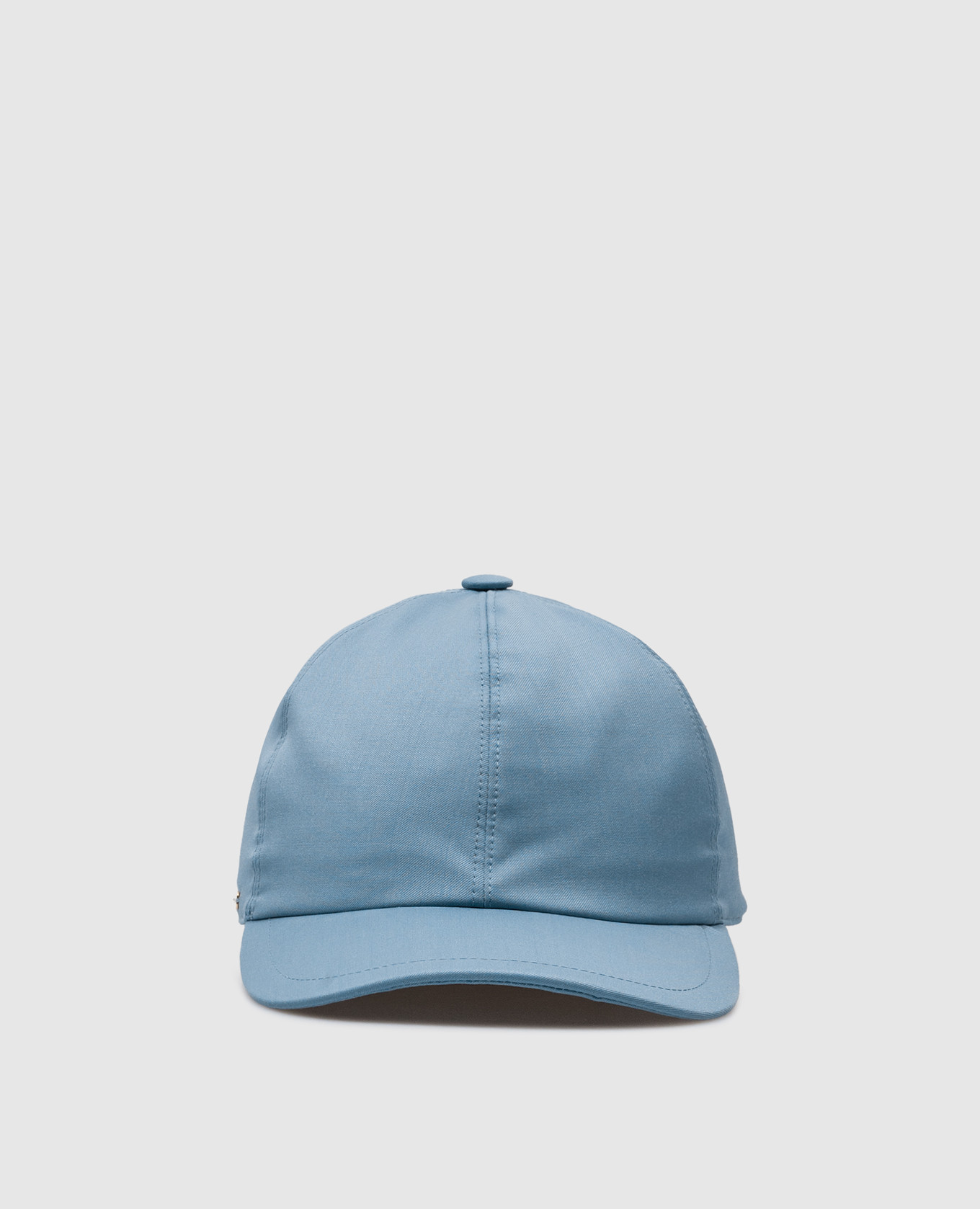 Голубая кепка из шерсти с металлическим логотипом