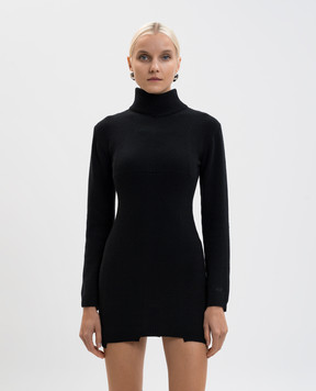 Vetements Чорна сукня міні з вовни та кашеміру WH76KN550B