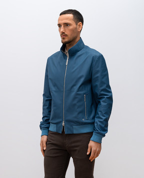 Stefano Ricci Синяя кожаная куртка M7J5100090NPVEOP