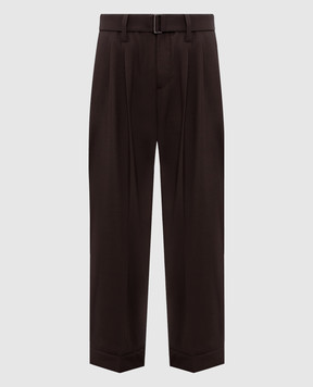 Brunello Cucinelli Коричневые брюки с шерстью MPW07P8995