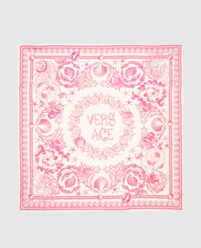 Versace Бежевый платок из шелка в принт 10016001A15542
