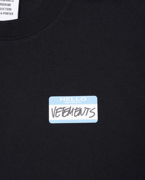 Vetements Дитяча чорна футблока з принтом логотипа KA10TR180B