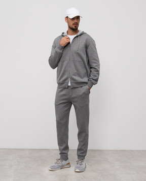 Brunello Cucinelli Серая меланжевая спортивная куртка MM8319069G