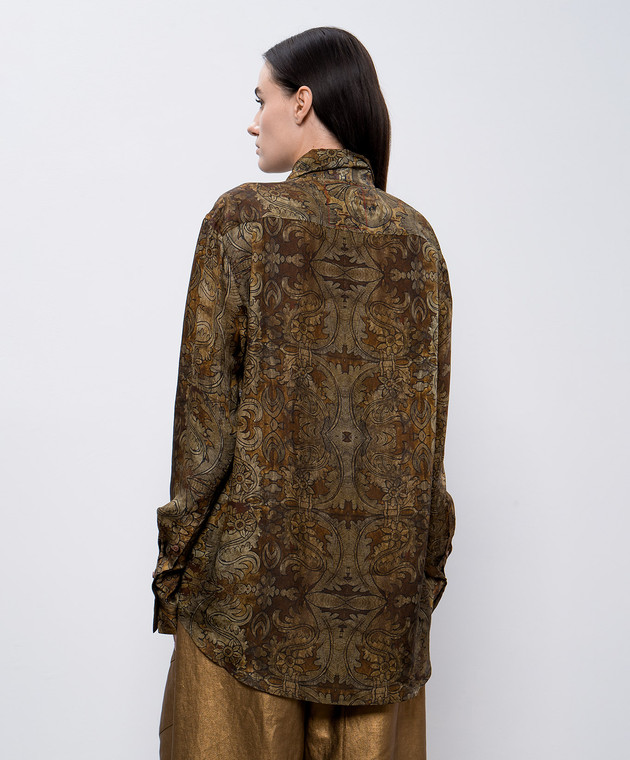 UMA WANG Коричневая блуза Trella UW1019 изображение 4