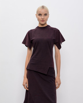 Vetements Фіолетова футболка асиметричного крою WH76TR590RO