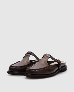 Brunello Cucinelli Коричневые кожаные мюли MZVNG2868