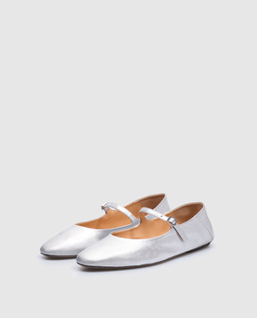 Marsell Сріблясті шкіряні балетки Strascico Bebe MW8526P032