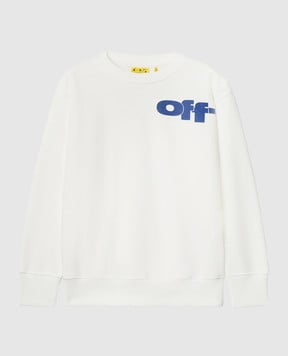Off-White Дитячий білий світшот з принтом логотипа OBBA001S25FLE002