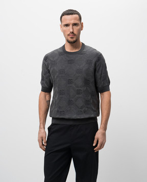 Dolce&Gabbana Сірий джемпер із шовку в принт GXX03TJBSK7