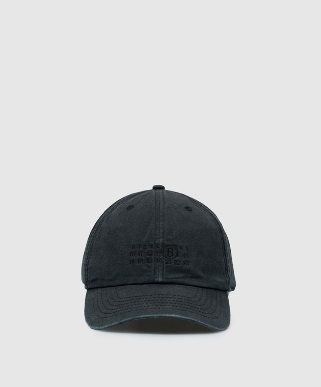 Maison Margiela MM6 - Graue Distressed-Cap mit Logo-Stickerei 