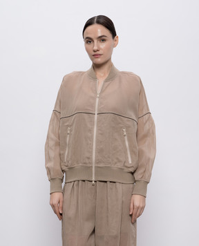 Brunello Cucinelli Бежевая куртка с цепочкой мониль MH911VE706
