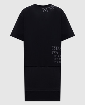 Maison Margiela MM6 Черное платье с принтом логотипа S52DA0058M20050