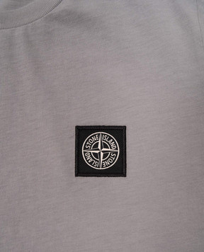 Stone Island Дитяча сіра футболка з нашивкою логотипа 8116201471012