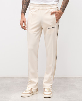 Palm Angels Бежеві спортивні штани з вишивкою логотипа PMCJ020C99FAB002