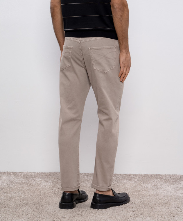 Brunello Cucinelli Бежевые джинсы с патчем логотипа M277PX1290 изображение 4