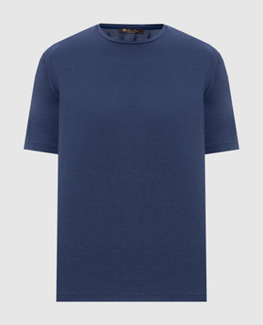 Loro Piana Синяя футболка с шелком FAF6128