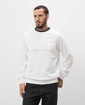 Brunello Cucinelli Белый свитшот с логотипом MM8369017G