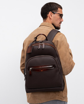 Santoni Коричневий шкіряний рюкзак з логотипом UIBBA2647BSACUH