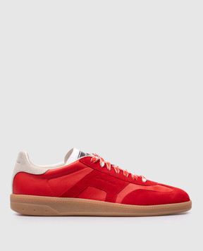 Santoni Красные кожаные кроссовки DBS Oly WBPL61244FARSKBE