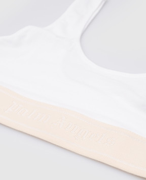 Palm Angels Белый топ с логотипом узором. PWUB009S24FAB001