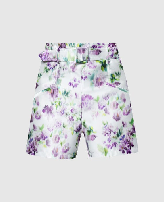 White shorts in a floral print