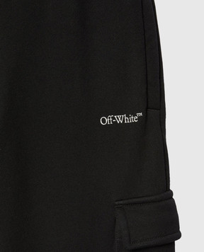 Off-White Дитячі чорні штани-карго з логотипом OGCH00BS25FLE001