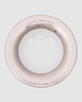 Stefano Ricci Серебристая фарфоровая тарелка для первых блюд OPF001VELIN1