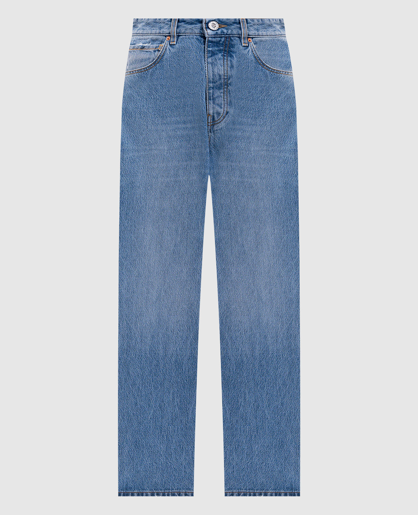 

Голубые джинсы с принтом логотип логотип, Голубой, Широкие брюки