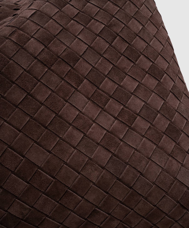 Bottega Veneta - Коричневая замшевая сумка-тоут с плетением
