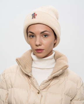 Moncler Grenoble Бежева шапка з вовни K20983B00007M1115