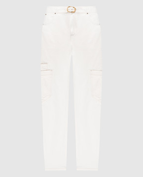 Twinset Белые джинсы-карго с поясом 241TP2643