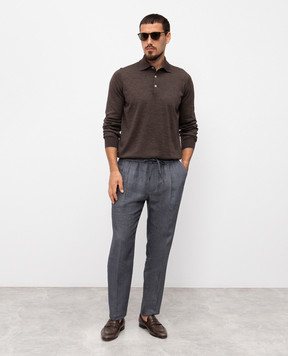 Dolce&Gabbana Сірі штани з льону GP12QZFU4MF