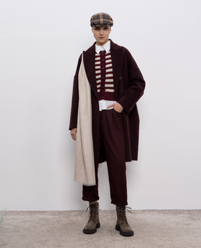 Brunello Cucinelli Бордові штани з ланцюжком моніль MP126P8417