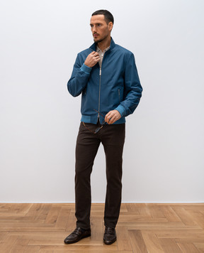Stefano Ricci Синяя кожаная куртка M7J5100090NPVEOP