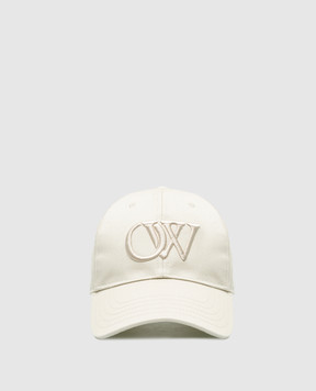 Off-White Бежевая кепка с монограммой логотипа OWLB044S24FAB007