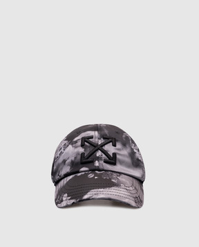 Off-White Черная кепка с принтом в стиле фрески OMLA049S25FAB008
