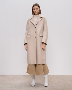 Ermanno Scervino Бежеве пальто з вовни D456D337HNG