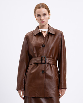 Max Mara Коричневая кожаная куртка TOLMIN TOLMIN