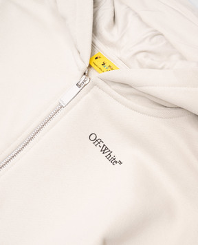 Off-White Детская бежевая спортивная куртка с принтом логотипа OBBE005S25FLE001