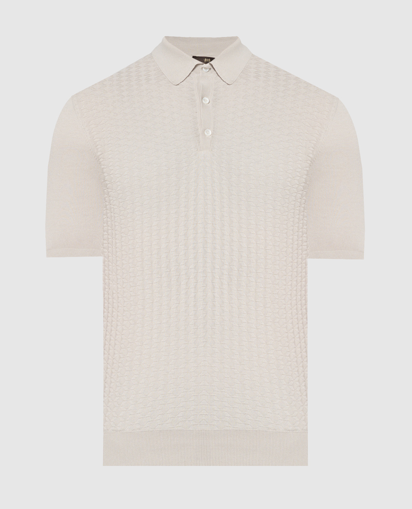 Beige polo with logo engraving