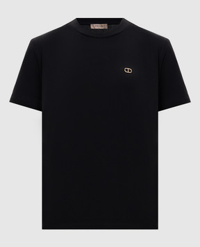 Twinset Чорна футболка з логотипом 252TP2057